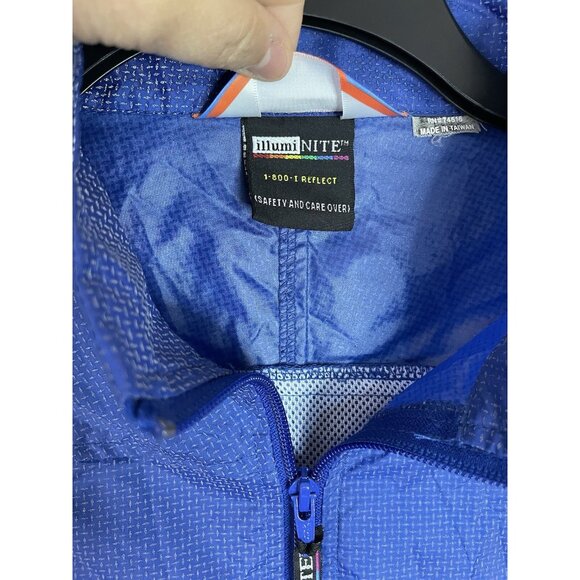 Performance Illuminite blue cycling Jacket Sz L vents Men's Running Reflective - Picture 5 of 5